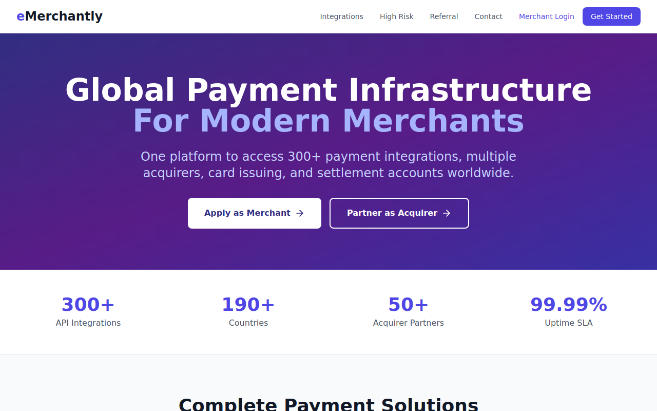 eMerchantly - Global Payment Infrastructure