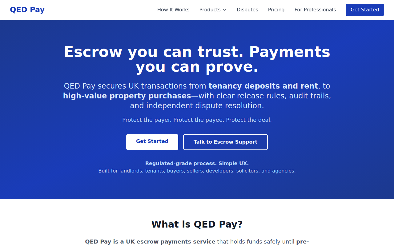 QED Pay - Escrow & Stablecoin Payments